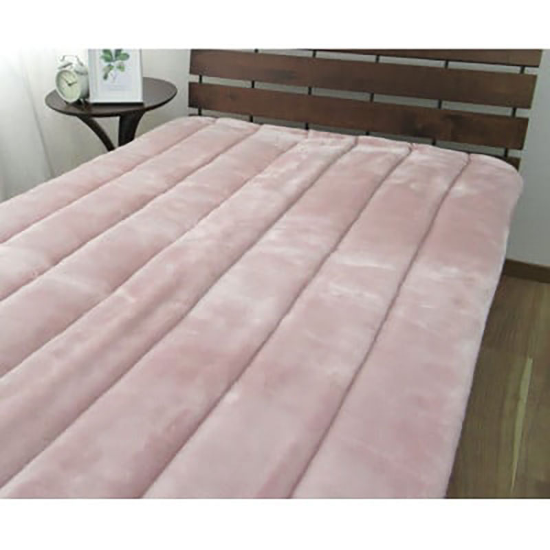 敷きパッド ダブル 140×205 ピンク 贅沢 リッチ ファー ボリューム 敷パッド ベッド パッド マット ベッドパッド シーツ 日本製 寝具 大阪府 岸和田市