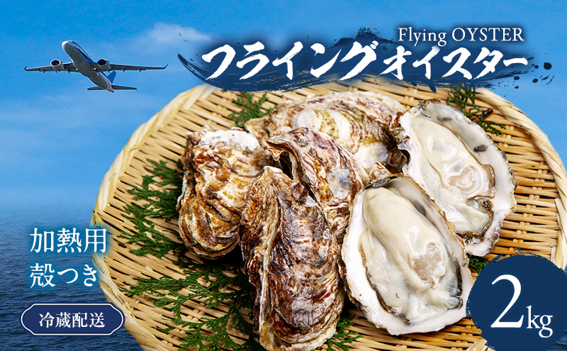 殻付き 牡蠣 2kg 加熱用 生牡蠣 (約22個～36個) フライングオイスター【先行予約】 調理方法付き かき カキ 貝 海の幸 魚介類 海鮮 鍋セット BBQ バーベキュー キャンプ お取り寄せ 大阪府 岸和田市