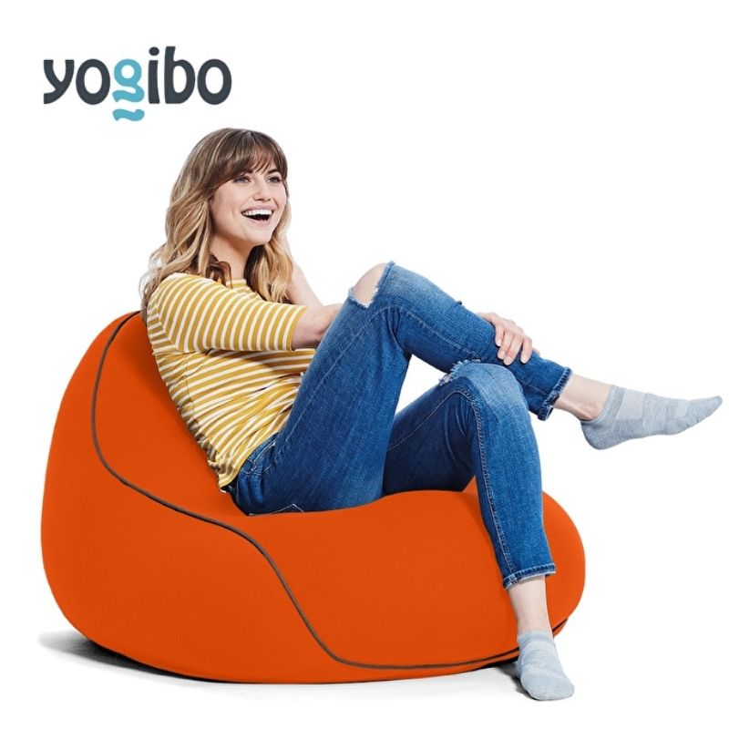 ヨギボー ラウンジャー オレンジ Yogibo Lounger ビーズクッション 1人掛け 背もたれ ローソファ パーソナルチェア 一人暮らし ゲーム 洗えるカバー 家具 ギフト 大阪府 岸和田市