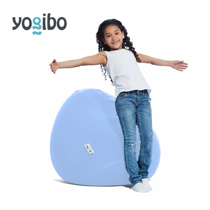 ヨギボー ドロップ ペールブルー Yogibo Drop ビーズクッション 丸型 水滴型 1人掛け ローソファ 座椅子 持ち運び 洗えるカバー インテリア 家具 ギフト 大阪府 岸和田市