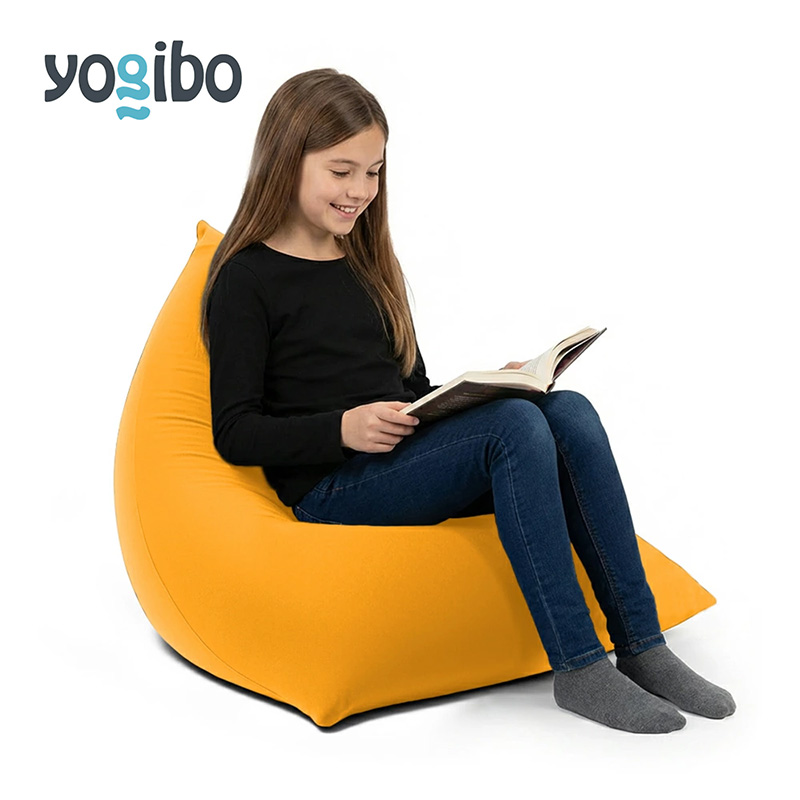 ヨギボー ピラミッド アンバーゴールド Yogibo Pyramid ビーズクッション 子ども用 小型 座椅子 三角形 持ち運び キッズ 洗えるカバー 家具 ギフト 大阪府 岸和田市