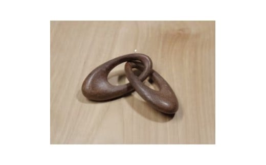 銘木アクセサリー『木の鎖（楕円2連）』 ウォルナット【kmky0002】