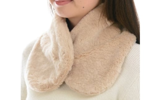 【ブラウン】マフラー オーガニックコットン 無染色 ボア襟マフ【canl0014-1】