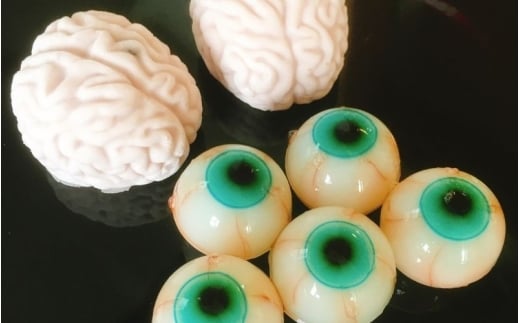 目玉ゼリーと脳みそレアチーズ / スイーツ ホラー 映画 リアル ゼリー チーズケーキ セット ハロウィン ドッキリ パーティー【nkkk0002】