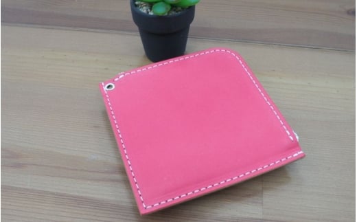 財布 プチウォレット【レッド】 革 ( 縦約11cm × 横約11cm × 厚さ約1.0cm )【lfco0004-3】