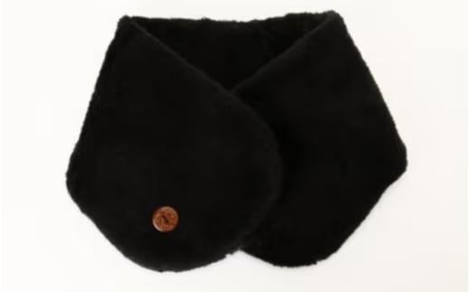 【ブラック】マフラー オーガニックコットン ボア襟マフラー / マフラー オーガニックコットン 綿 ファッション【canl0018】