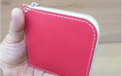 財布 プチウォレット【レッド】 革 ( 縦約11cm × 横約11cm × 厚さ約1.0cm )【lfco0004-3】
