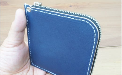 財布 プチウォレット【ブルー】 革 ( 縦約11cm × 横約11cm × 厚さ約1.0cm )【lfco0004-4】