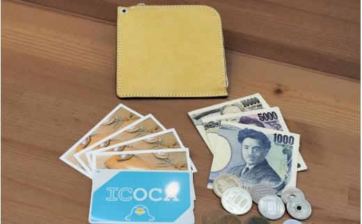 財布 プチウォレット【ブルー】 革 ( 縦約11cm × 横約11cm × 厚さ約1.0cm )【lfco0004-4】