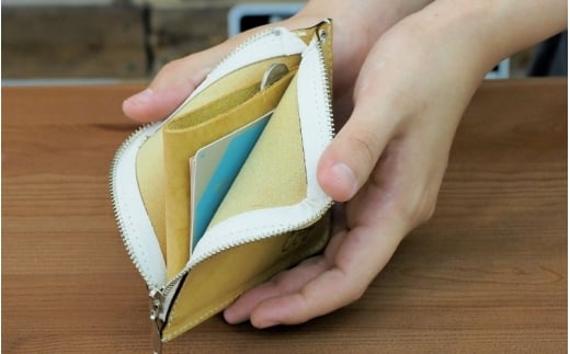 財布 プチウォレット【ブルー】 革 ( 縦約11cm × 横約11cm × 厚さ約1.0cm )【lfco0004-4】