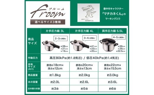 フルーム片手鍋4.0L / キッチン用品 調理器具 鍋 圧力鍋 豊中市 両手鍋 料理 時短 クッキング 人気 おすすめ 料理好き 送料無料【wdcf0013A】