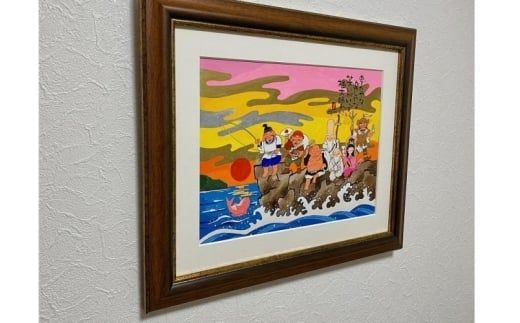 岡本肇 絵画『七福神ー磯辺』 縁起物シリーズ【wami0009】