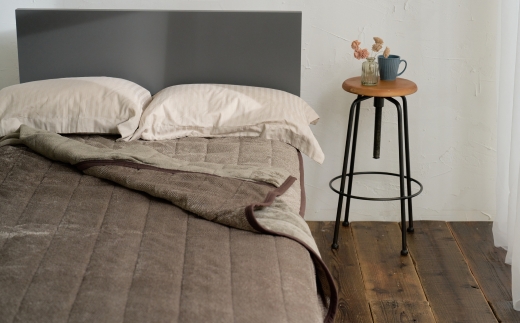 日本製あったか毛布ふとんと敷パットの掛敷セット　シングルサイズ　ブラウン色　FNS-023