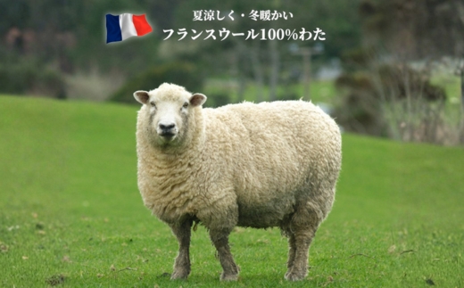 【ダブルサイズ】フランスウール100% 羊毛わたベッドパッド（140×200cm） W100BP-D ｜ 寝具 睡眠 快適 熟睡 吸湿 ベッド 無地 羊毛 ウール パッド