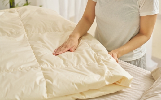 ご家庭で手洗いできる 羽毛肌掛けふとん クイーン（約210×210㎝） | 手洗い可 国産 寝具 布団 ホワイトダックダウン85％ 泉大津市