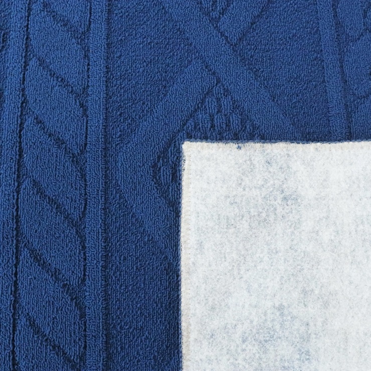 ニット柄ループラグ 190×190 ネイビー NT-9000 [3070]｜抗菌 防ダニ ラグ カーペット オールシーズン インテリア