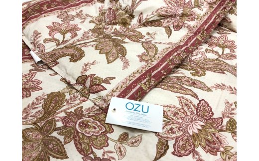OZU ホワイトダックダウン50%入り ウォッシャブル羽毛ハーフケット 約100×150cm OZF-45 ピンク色 [1601]