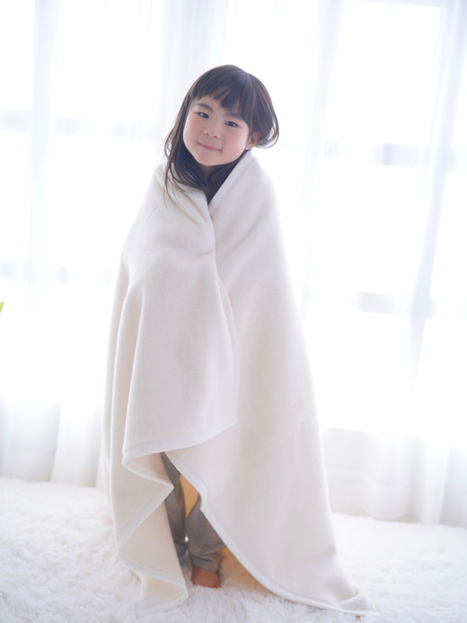 ジュニア綿毛布 (オーガニック綿使用)・毛布の町泉大津市産 [1598]