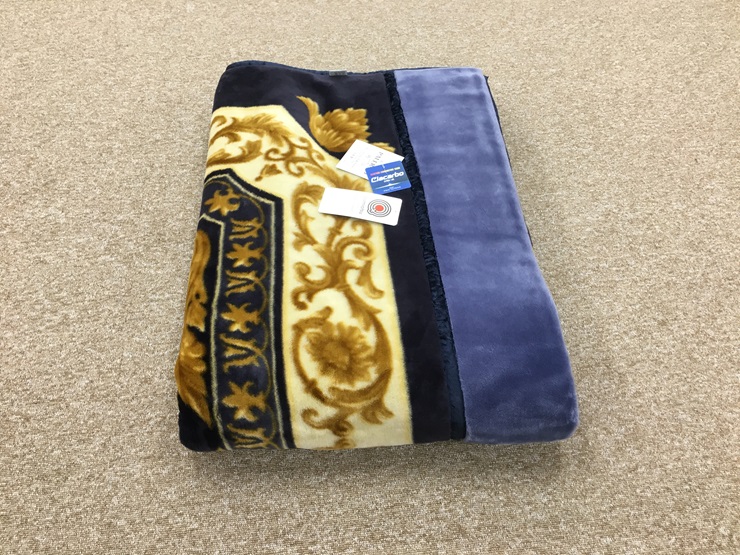 日本製 アクリル マイヤー毛布 シングル ブルー 1枚 (新合繊2枚合わせ毛布)N-YO-2800BL [3668]