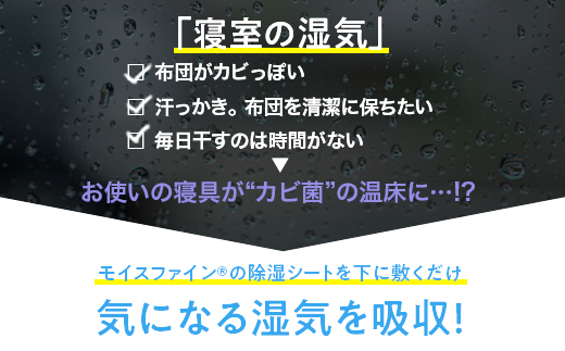 [シングル] 日本製 感湿センサー付 除湿シート (東洋紡「モイスファイン(R)」使用) [1345]