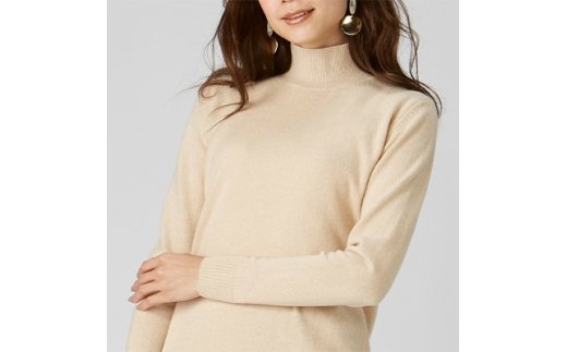 希少ベビーカシミヤ100％ 女性ハイネック セーター L ベージュ 1枚 20401L BE [0906]