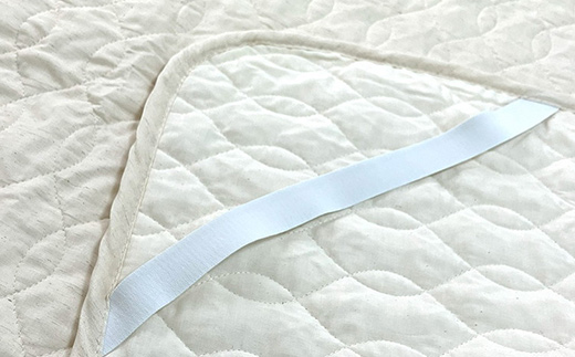 丸洗いOK　麻（リネン）混　敷きパッド　シングル　中わた脱脂綿100%　生成り1枚　PK-1506S