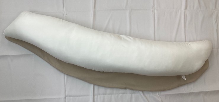 バナナ型 抱き枕 1個 特大160cm 綿100%の専用カバー (ファスナー式) ベージュ 2枚付 [3575]