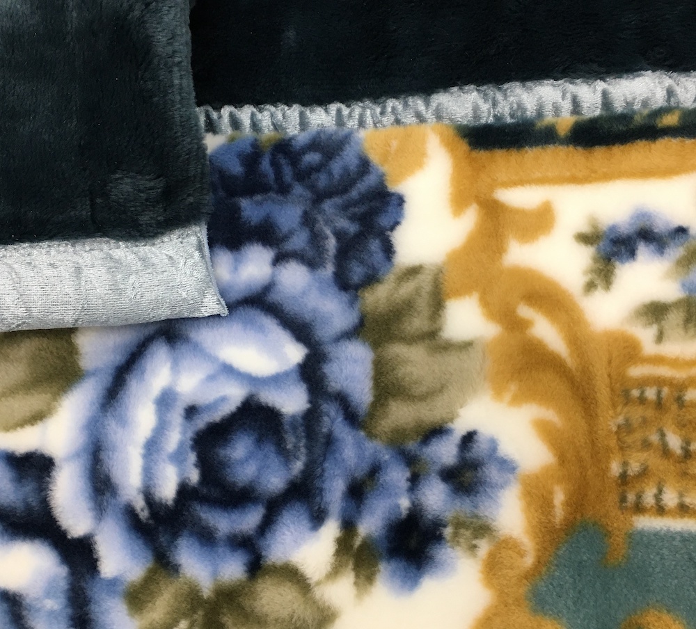 日本製 アクリル マイヤー毛布 シングル ネービーブルー 1枚 (新合繊合わせ毛布) 1684NB [3612]