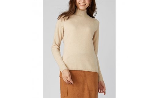 希少ベビーカシミヤ100％ 女性ハイネック セーター L ベージュ 1枚 20401L BE [0906]