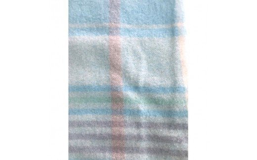 素敵なウール毛布 チェック(レディースサイズ：ブルー) [0410]