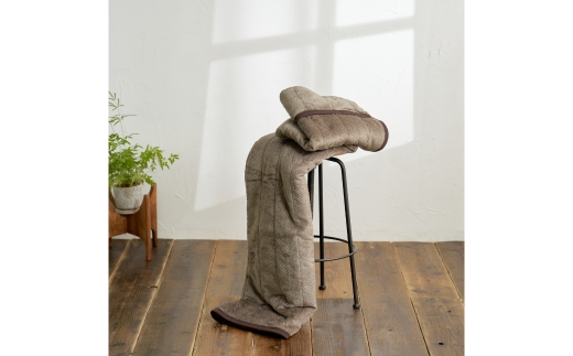 日本製あったか毛布ふとん　シングルサイズ（約140×190cm）ヘリンボン柄　FNM-022