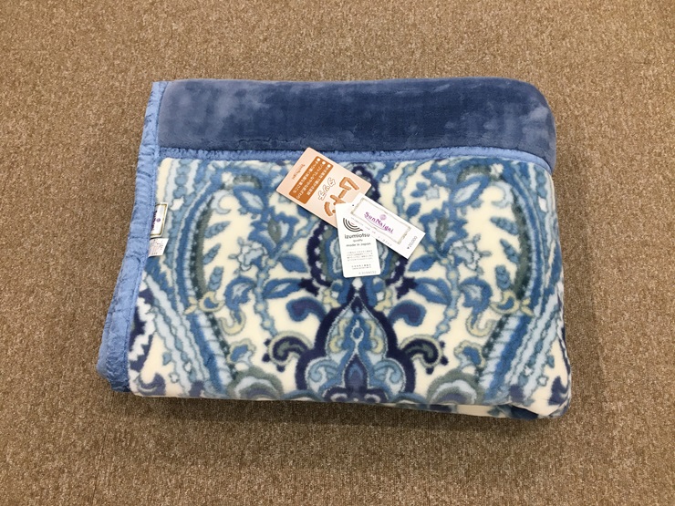 日本製 マイヤー毛布 シングル (2枚合わせ毛布) 1枚 ブルー N-M-3703BL [3661]