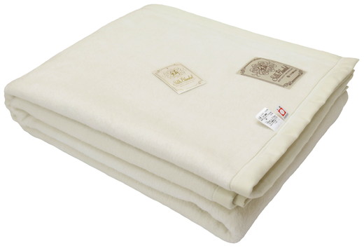 三井毛織 手洗いできる しっとり シルク 毛布 セミダブル｜160×210cm ナチュラル ホワイト 日本製