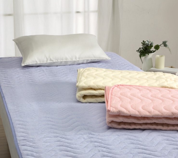 ROMANCE パイル綿100% タオル地 敷きパッド ダブル ブルー 31301534｜ふんわりやわらか 綿100% タオル地 敷パッド 洗濯可能 [4074]