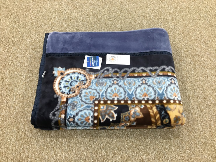 日本製 アクリル マイヤー毛布 シングル ブルー 1枚 (新合繊2枚合わせ毛布)N-YO-2700BL [3665]