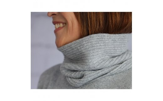 希少ベビーカシミヤ100%洗えるネックウォーマー日本製 Gタイプ グレー 1枚 202GGY [1163]