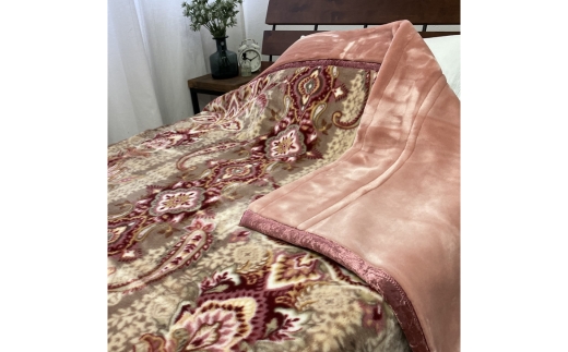 日本製 アクリル マイヤー毛布 ダブル （2枚合わせ毛布） 1枚 ピンク N-M-87611