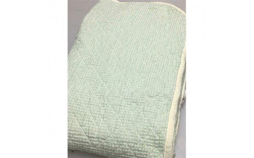 綿100%ワッフル敷パッド シングル グリーン [0500]