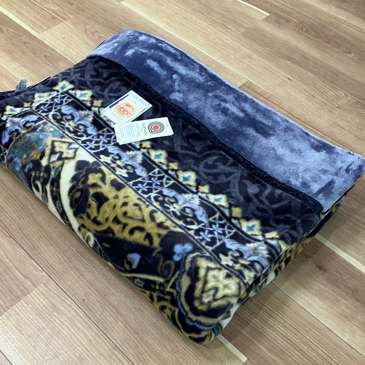 アクリル2枚合わせ毛布　新合繊ブルー ブルー日本製 新合繊アクリル マイヤー毛布 シングル （2枚合わせ