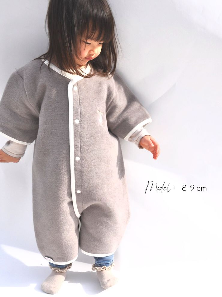綿毛布 半袖スリーパー (Lサイズ) 2way仕様で暖か ブラウン 毛布の町 (泉大津産) sleeper-hs [3361]