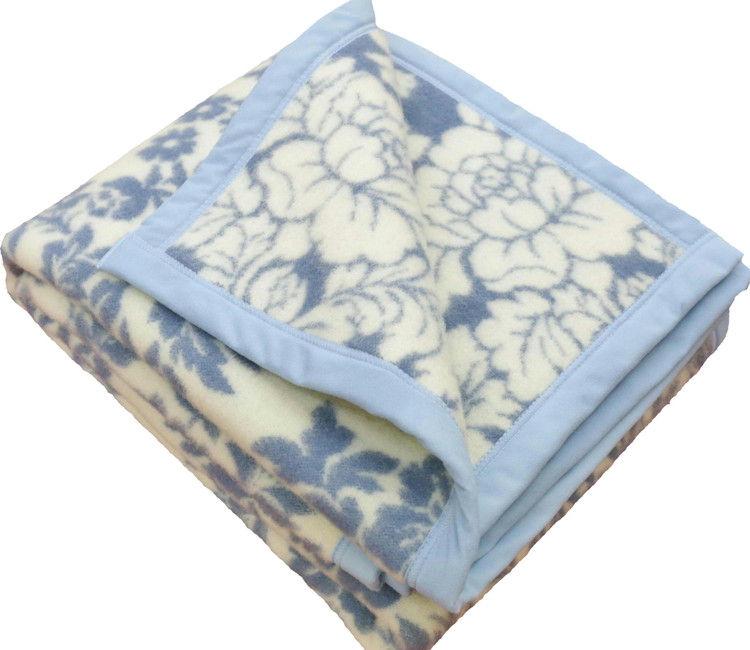 三井毛織 花柄 純毛 総柄 毛布 WOOL BLANKET シングル 140×200cm 日本製