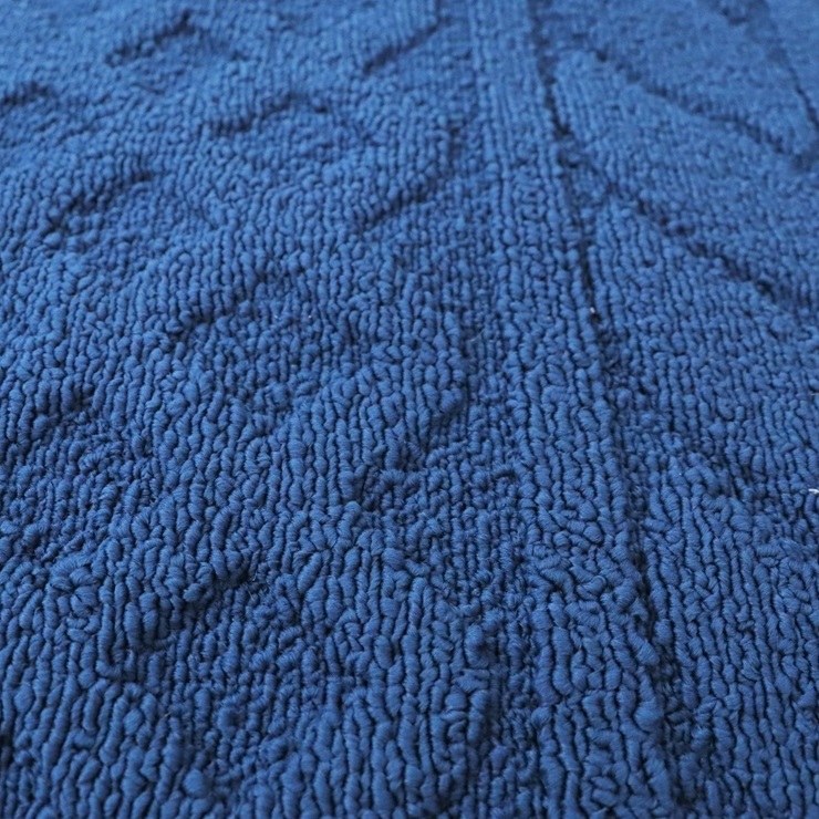 ニット柄ループラグ 190×190 ネイビー NT-9000 [3070]｜抗菌 防ダニ ラグ カーペット オールシーズン インテリア