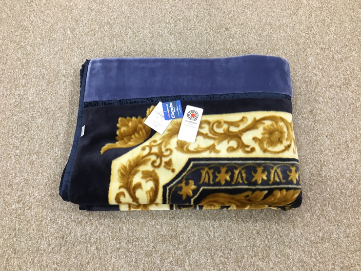 日本製 アクリル マイヤー毛布 シングル ブルー 1枚 (新合繊2枚合わせ毛布)N-YO-2800BL [3668]