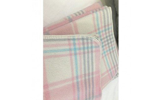 ウール100%毛布 同色2枚 チェック「ピンク／シングル」 [0175]