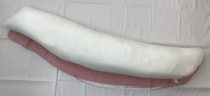 バナナ型 抱き枕 1個 特大160cm 綿100%の専用カバー (ファスナー式) ピンク 2枚付 [3576]