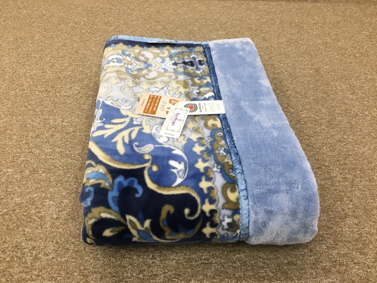 日本製 マイヤー毛布 シングル (2枚合わせ毛布) 1枚 ブルー N-M-3702BL [3659]