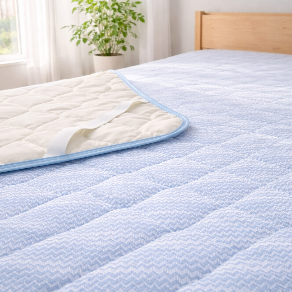 【シングル】ひんやり！サラサラ！冷感敷パッド(100×200cm) CO-PS | 夏 ひんやり 冷たい 涼感 接触 冷感 日本製 体温吸収 すばやい 放湿 寝具 日用品