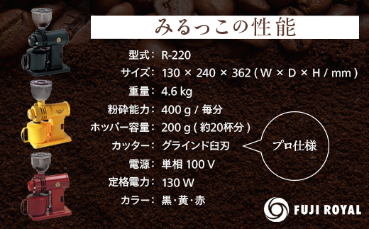 みるっこ 本格派コーヒーミル プロの技をご家庭でも《みるっこ／黒》[3888]