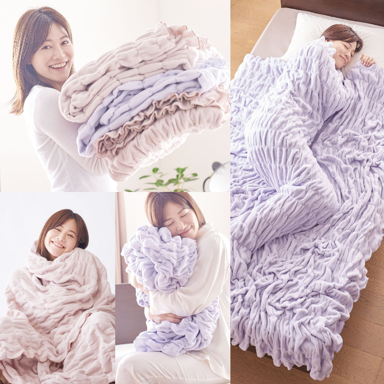 ZEPPIN ハグウォーム 掛け毛布　ウォームグレー　セミダブル(160×200cm)