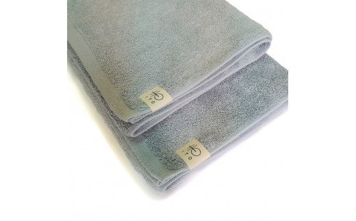 アメリカ産 超長綿 フェイスタオル 2枚組 ブルー色 [1320]